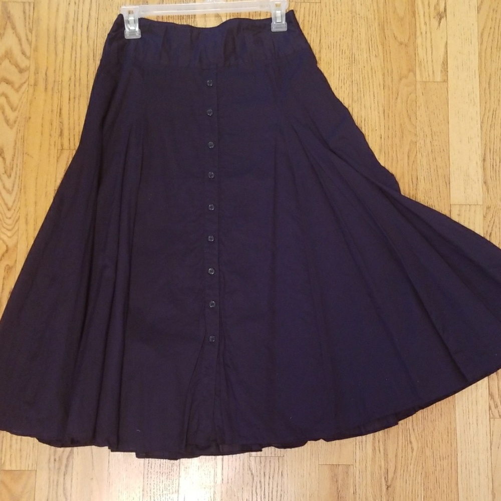 INC A Line pleated button-front skirt